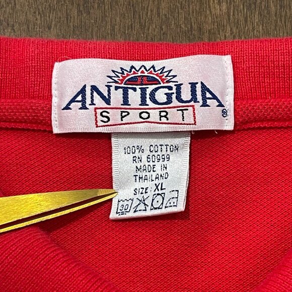 Vintage Antigua Sport Atlanta Falcons Polo Shirt Men's Size XL Pique Cotton Red - Picture 5 of 8